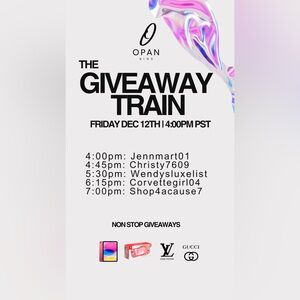 TONIGHT!  6PM CST!  The Opan Bins Giveaway Train!